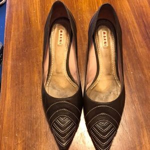 Vintage Marni Chocolate Brown Kitten Heels